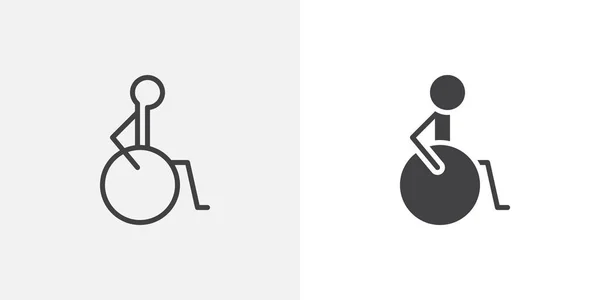 Silla de ruedas Handicap Icon — Vector de stock