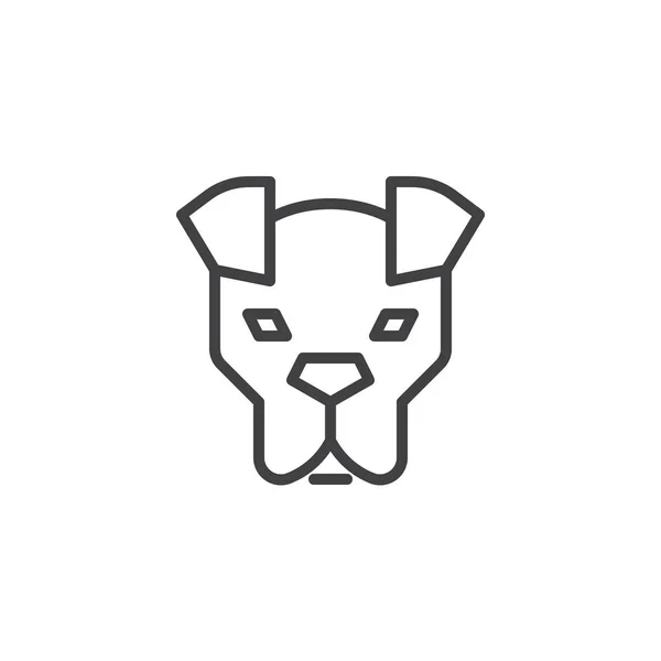 Ícone de linha de cabeça de cão — Vetor de Stock