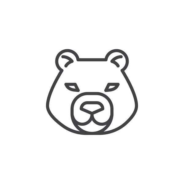 Cabeça de urso ícone de linha —  Vetores de Stock