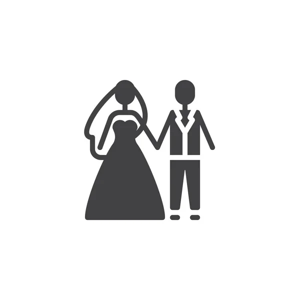 Ícone vetor noivo e noiva —  Vetores de Stock