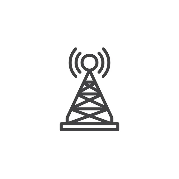 Icono de línea de antena de radio — Vector de stock