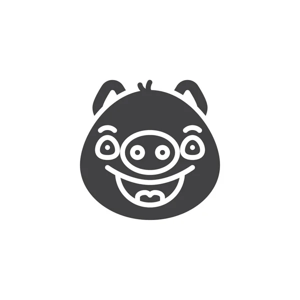 Feliz cara de cerdito icono de vector emoji — Vector de stock