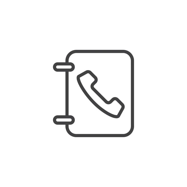 Telefoonboek lijn pictogram — Stockvector