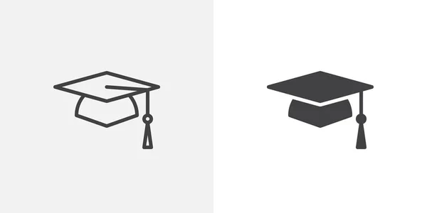 Icône de chapeau de graduation — Image vectorielle