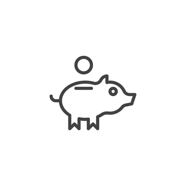Sparschwein und Münzzeilen-Symbol — Stockvektor