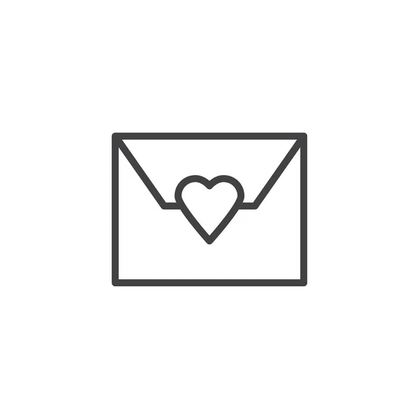 Miłość ikona linii mail — Wektor stockowy