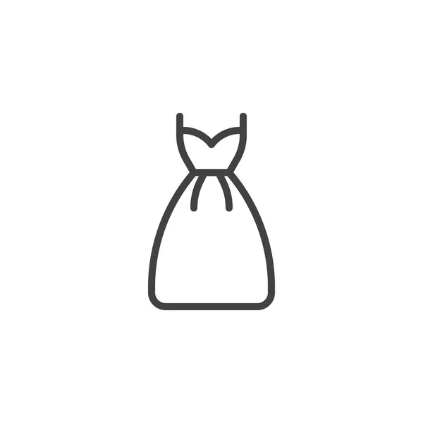 Bruiloft jurk lijn pictogram — Stockvector