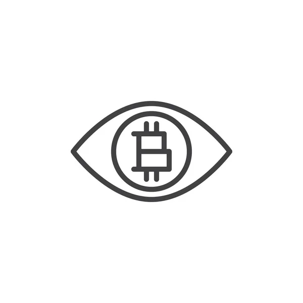 Icône de ligne d'extraction crypto-monnaie — Image vectorielle