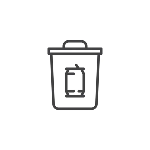 Icône de ligne de déchets de boîte métallique — Image vectorielle