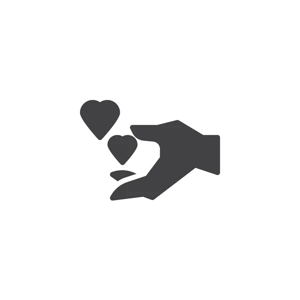 Χέρι με το εικονίδιο διάνυσμα καρδιές — Διανυσματικό Αρχείο