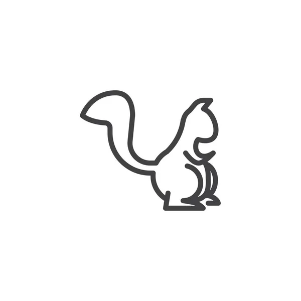 Icône de ligne vue latérale écureuil — Image vectorielle