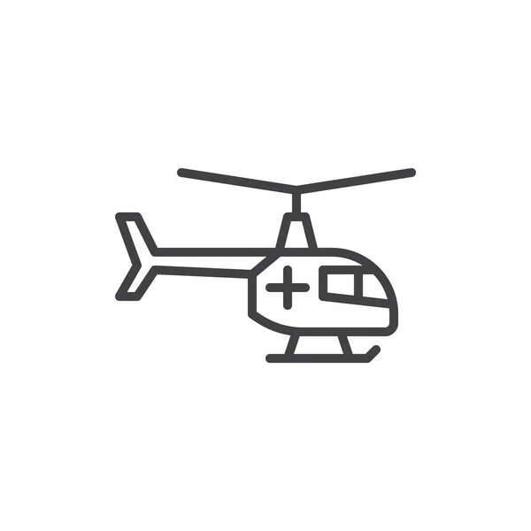 Vészhelyzeti helikopter vonalikonja — Stock Vector