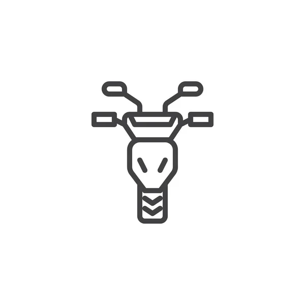 Icono de línea de visión frontal de motocicleta — Vector de stock