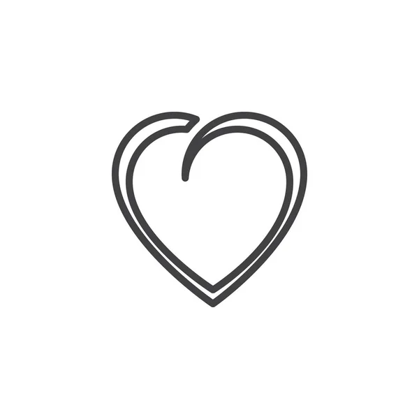 Vackert hjärta form linje ikon — Stock vektor