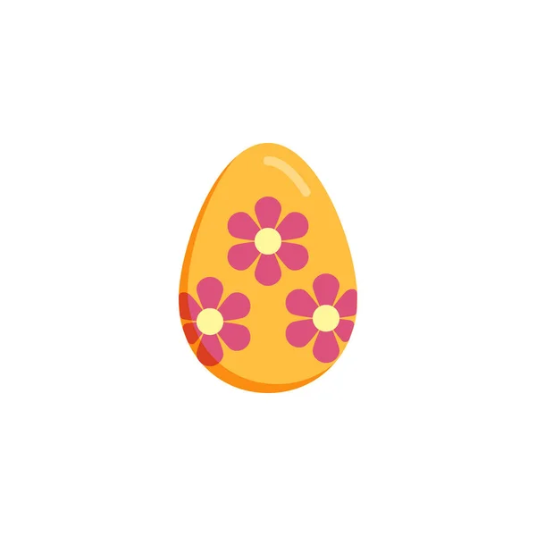 Ornamental easter egg flat icon — Stock Vector