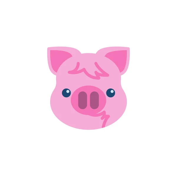 Piggy besar la cara emoji icono plano — Archivo Imágenes Vectoriales