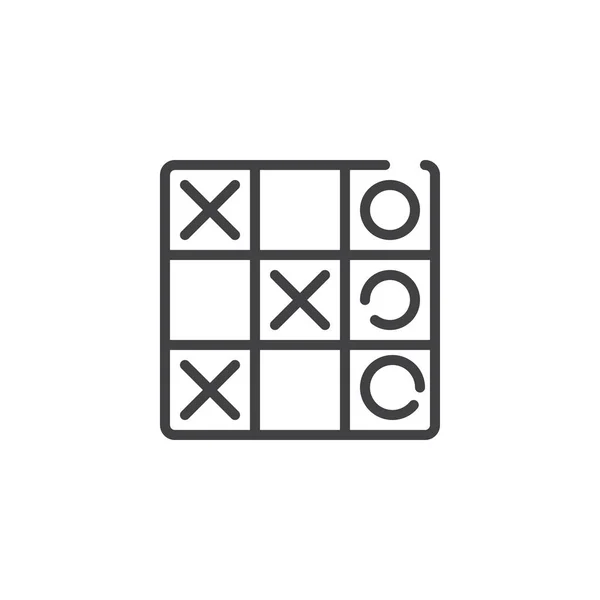 Tic tac toe game line icon — Stock Vector