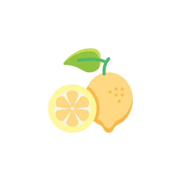 Lemon citrus fruit flat icon — Stock Vector