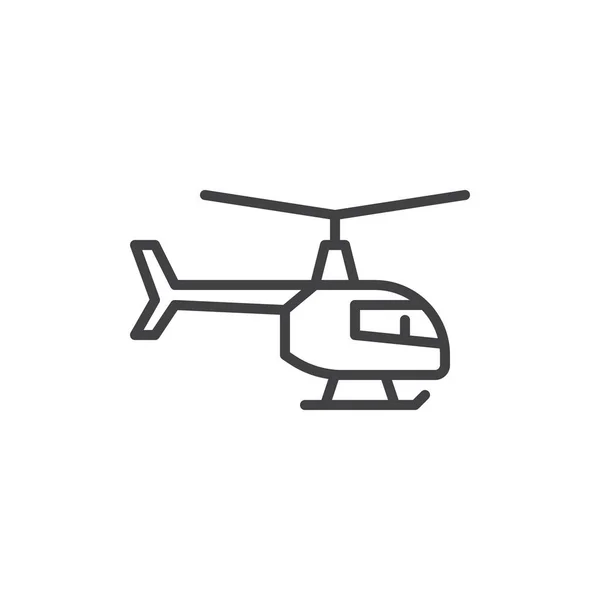 Ícone de linha de helicóptero — Vetor de Stock