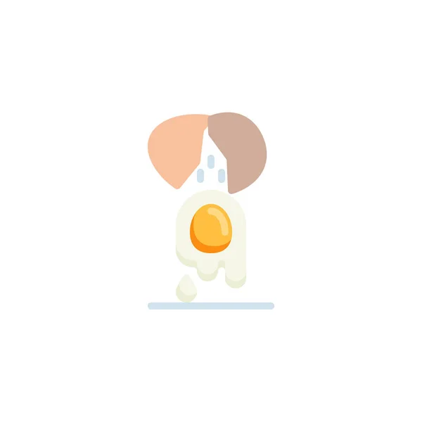 Broken egg shells flat icon — Stock Vector