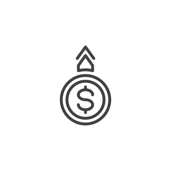 Icono de línea de ingresos — Vector de stock