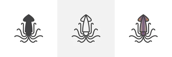 Squid, kalamar simgesi — Stok Vektör
