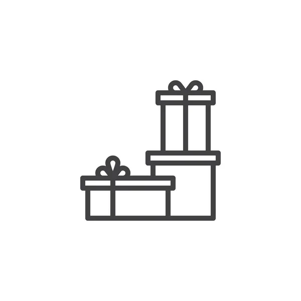 礼品盒线图标 — 图库矢量图片