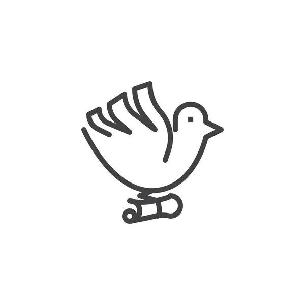 Post icône de ligne de pigeon — Image vectorielle