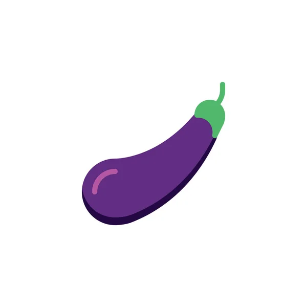Aubergine, vegetabilisk platt ikon — Stock vektor