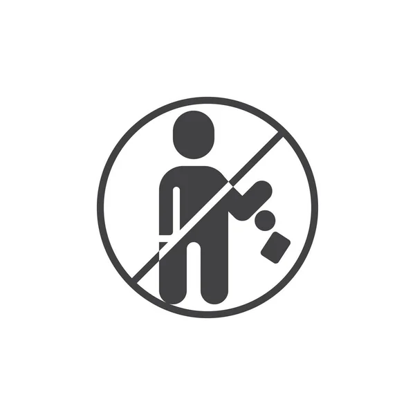 Not Dispose of rubbish vector icon — Stock Vector