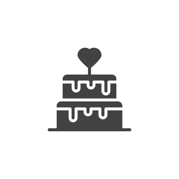 Gâteau de mariage icône vectorielle — Image vectorielle