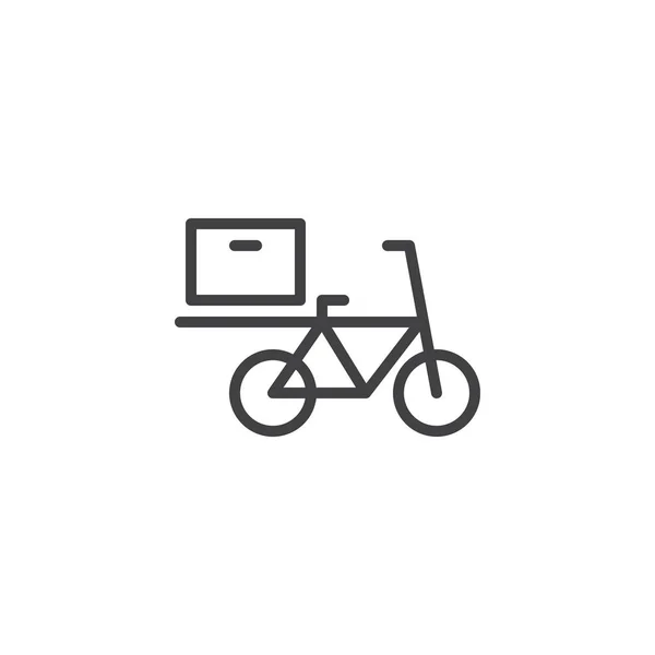 음식 배달 자전거 라인 아이콘 — 스톡 벡터