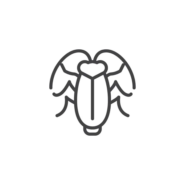 ゴキブリ害虫ラインアイコン — ストックベクタ