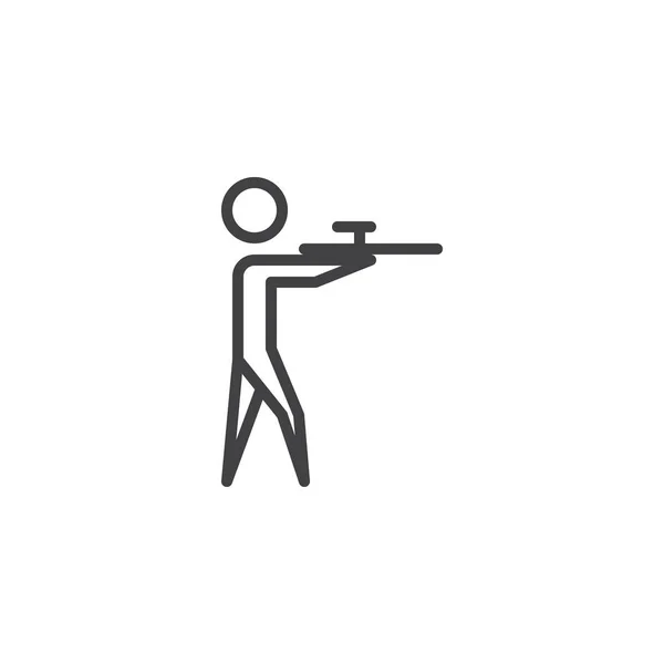 Иконка линии стрельбы из винтовки — стоковый вектор