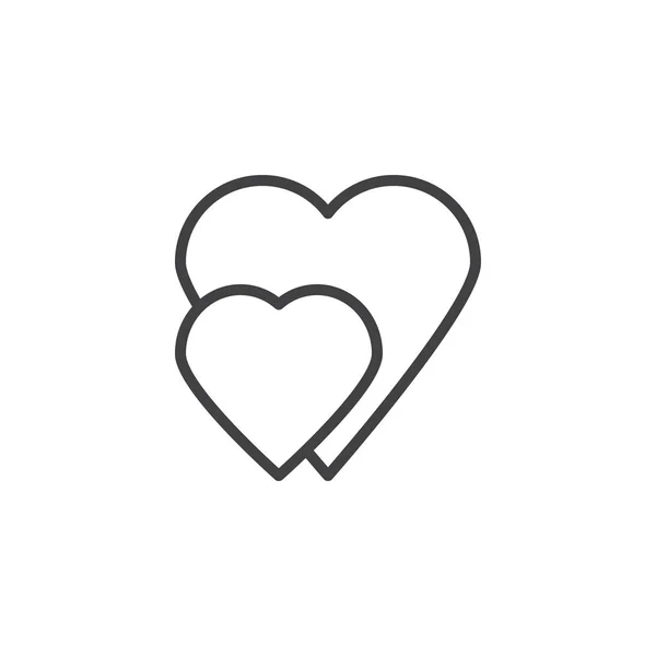İki kalp satırı simgesi — Stok Vektör