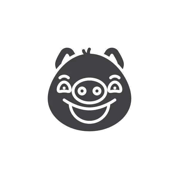 Gülümseyen Piggy yüz emoji vektör simgesi — Stok Vektör