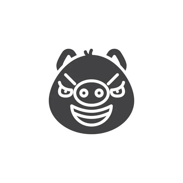 Sarcástico cara de cerdito emoji vector icono — Vector de stock