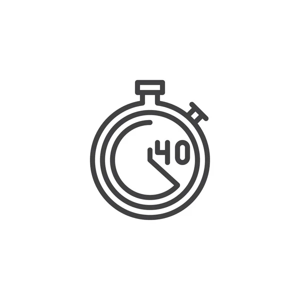 Cronômetro com 15 minutos ícone de linha de tempo de entrega — Vetor de Stock