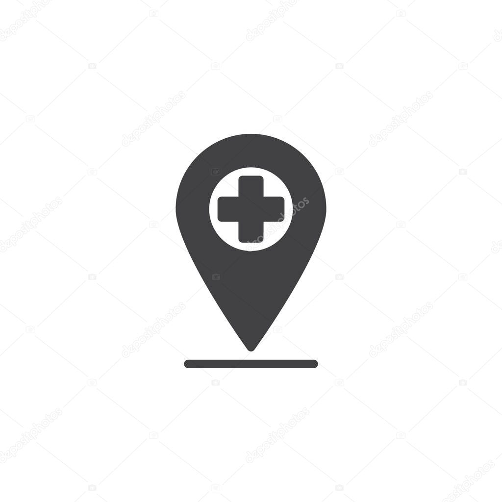 Medical Map Marker vector icon