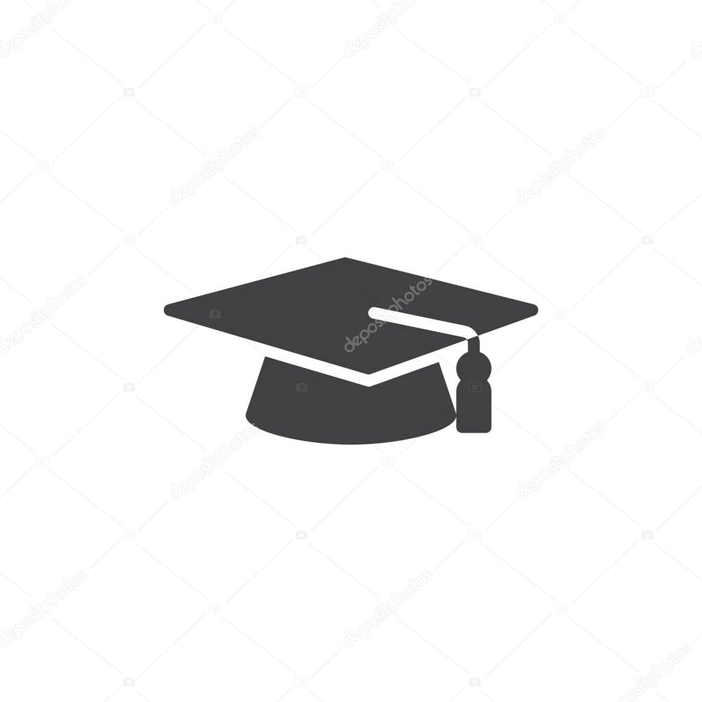 Graduation cap vector icon