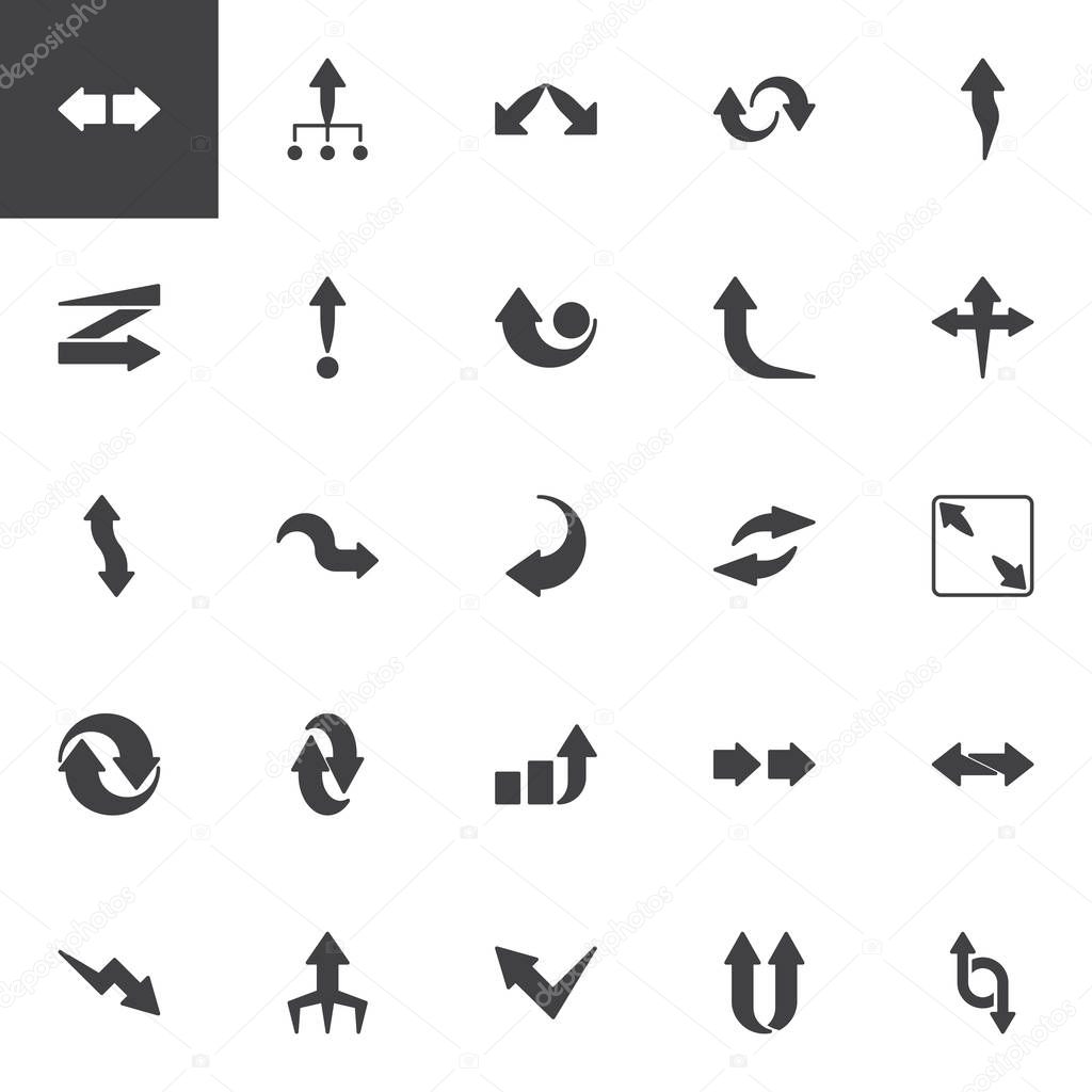 Arrows vector icons set