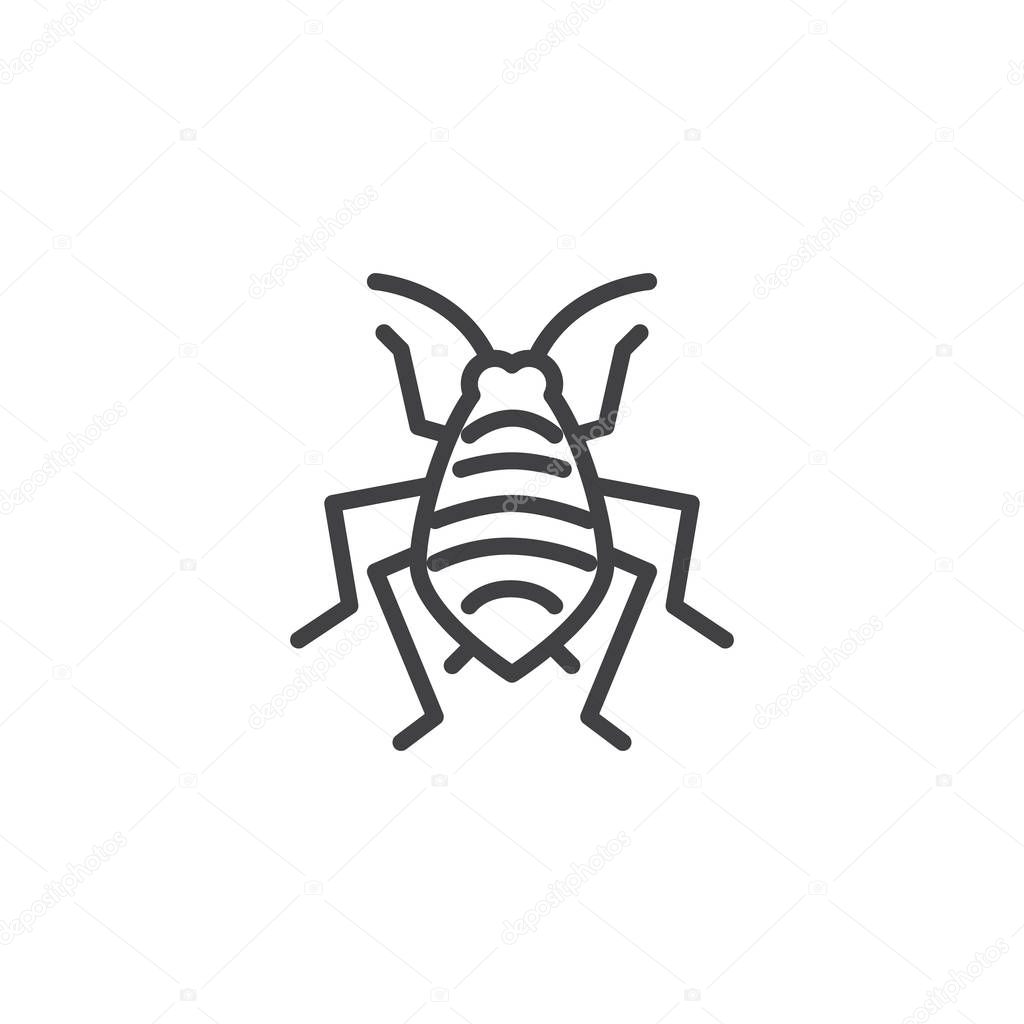 Aphid woodlouse pests line icon