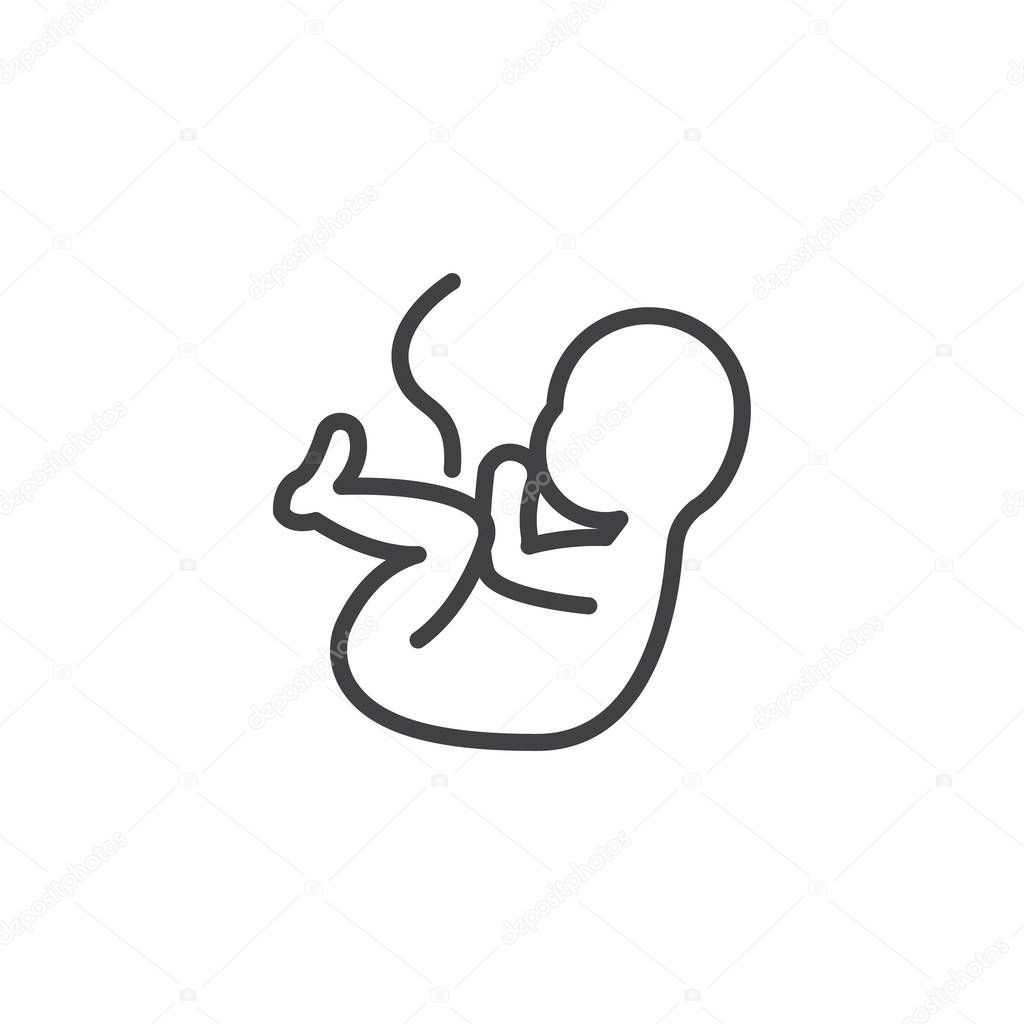 Embryo, baby line icon