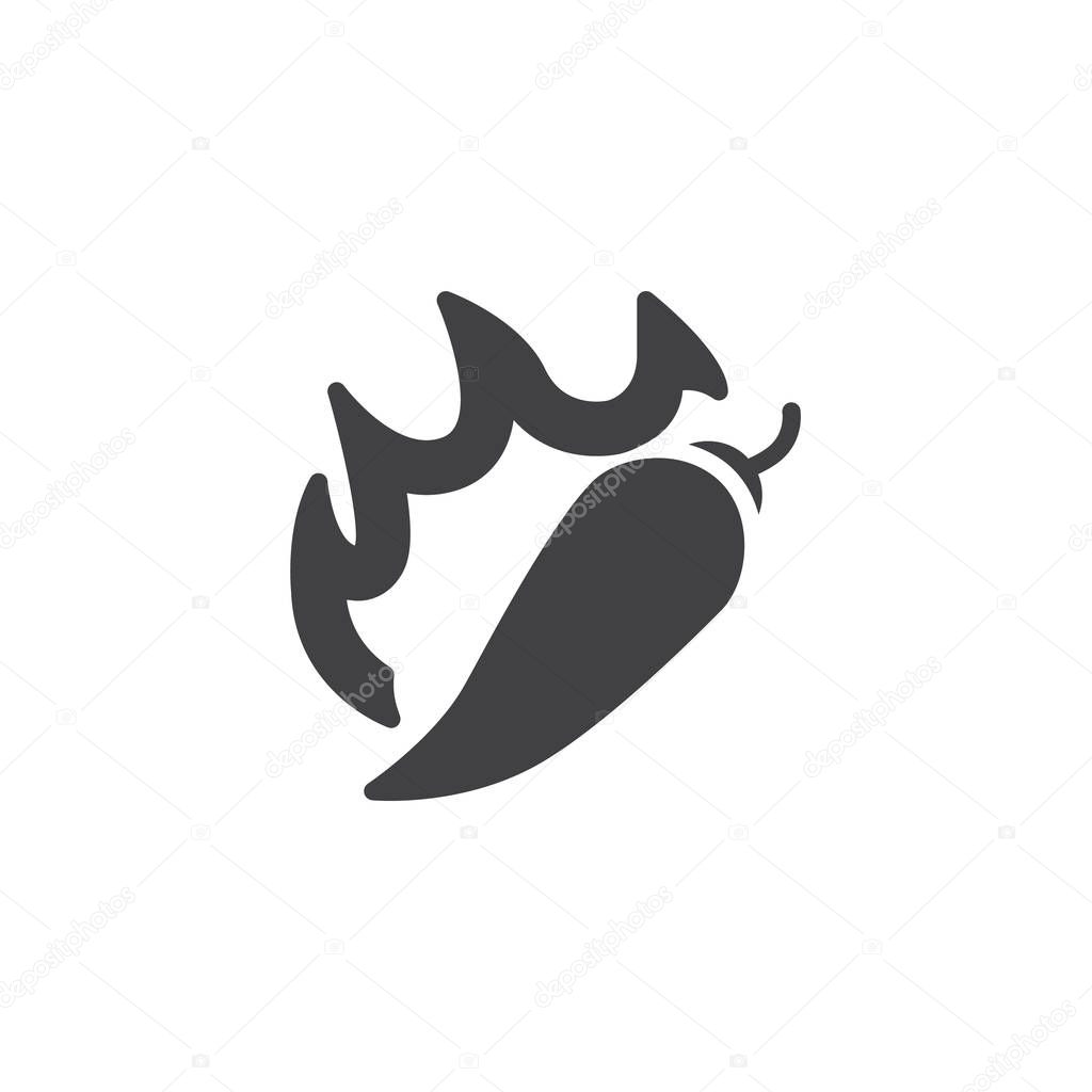 Hot chilli pepper vector icon
