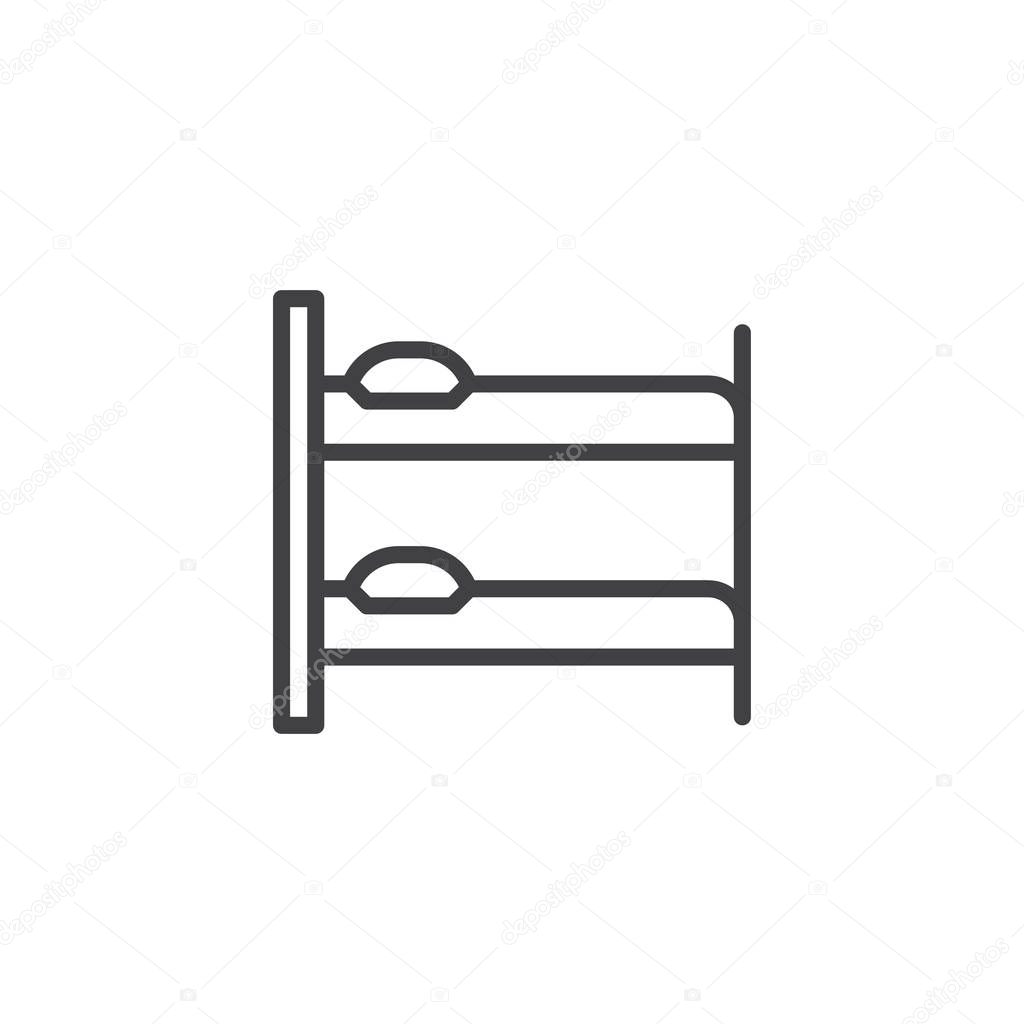 Bunk bed line icon