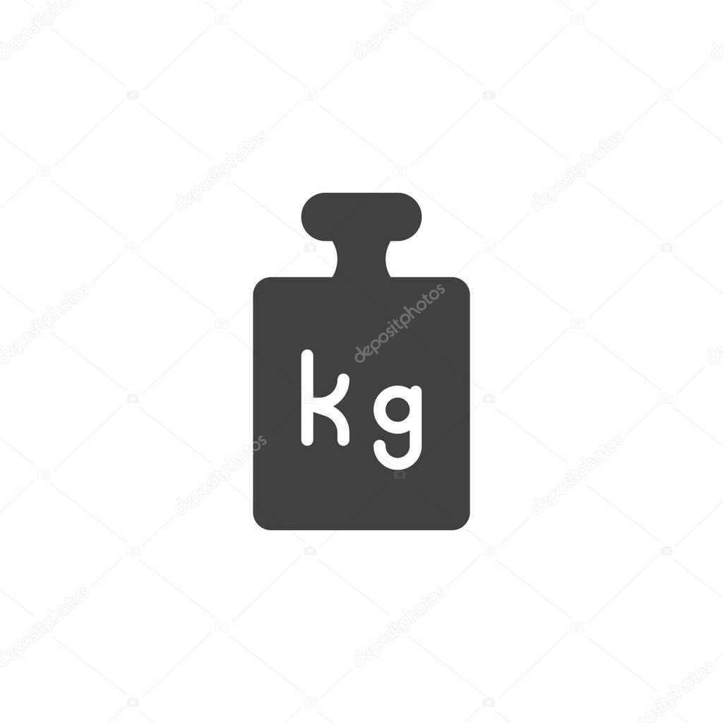 Calibration weight vector icon. filled flat sign for mobile concept and web design. Weight kilogram simple solid icon. Symbol, logo illustration. Pixel perfect vector graphics