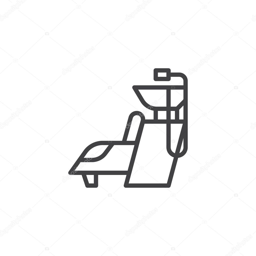 Hair washing chair line icon