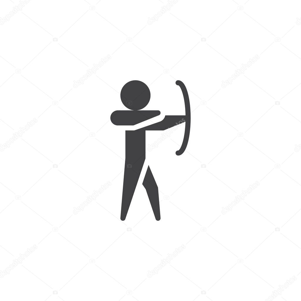 Archery sport vector icon