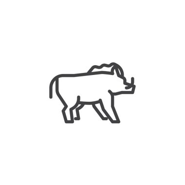Yaban domuzu yan görünüm hattı simgesi