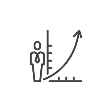 İş adamı ve büyüyen grafik hattı simgesi
